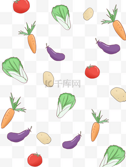 挂在枝上的茄子图片_手绘蔬菜水果