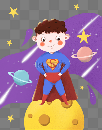 小孩超人图片素材_六一儿童节超人小朋友