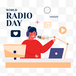 world radio day扁平广播工作