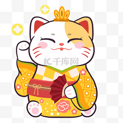 猫和服图片_恭喜发财日本和服招财猫