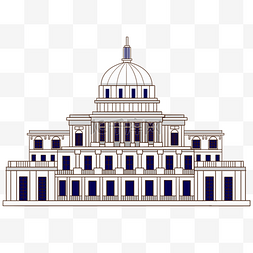 白宫建筑图片_手绘平面样式白宫建筑白宫