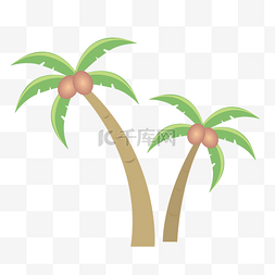 夏天海边椰子树