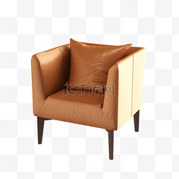 棕色皮立体沙发