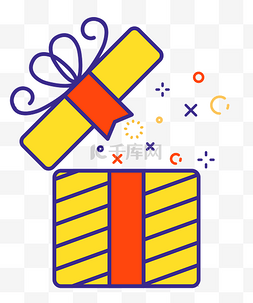 扁平化彩色礼盒图标