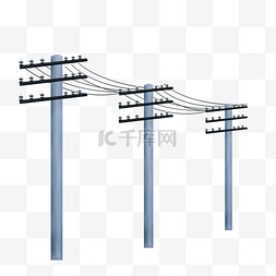 电线杆PNG素材图片_蓝色的电线杆