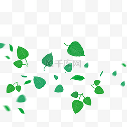 漂浮叶子手绘图片_卡通漂浮的绿色树叶