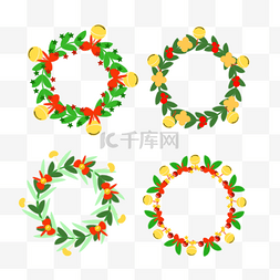 简单手绘花环图片_手绘简单圣诞装饰花环