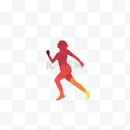 奔跑连续图片_红色炫彩奔跑的年轻人