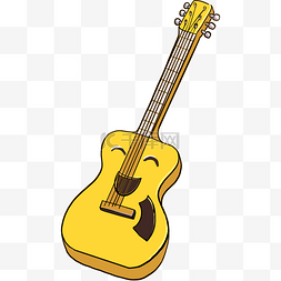 黄色的笑脸吉他插画