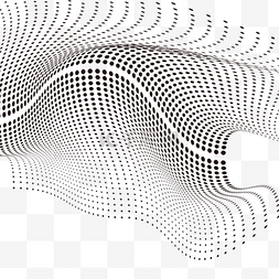 列阵图片_波浪动感黑色抽象点科技