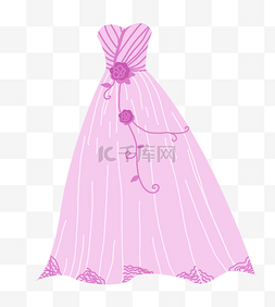 粉色婚纱插画