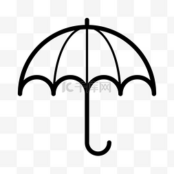 黑色圆弧雨伞元素