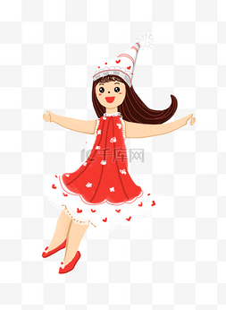 穿红裙子图片_穿红裙子的女孩