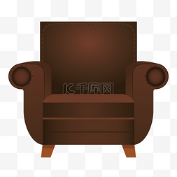 棕色单人沙发插图