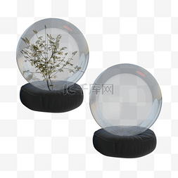 植物玻璃球图片_枕头和玻璃球的组合