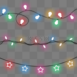 彩色圣诞灯串图片_彩色圣诞节灯串