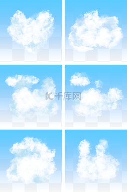 蓝天白云背景ai图片_特效晴朗天空蓝天白云各种云朵形