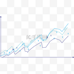 直角折线图片_蓝色股票曲线图