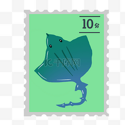可爱蝙蝠鱼邮票