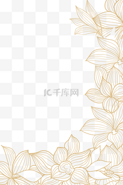 线描金线花朵边框