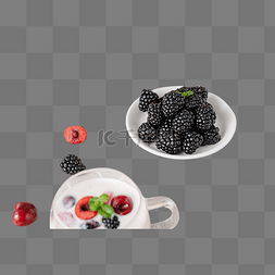 黑莓车厘子草莓酸奶水果