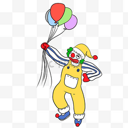 六一儿童节玩具大特卖图片_儿童节游乐园卖气球的欢乐小丑