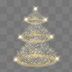 金色发光的圣诞树灯光效果