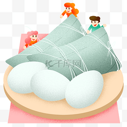 鸭蛋美食图片_端午节鸭蛋粽子插画