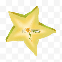 绿色的杨桃图片图片_一片五角星的杨桃水果
