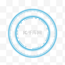 抽象简约线条边框图片_蓝色线条圆圈
