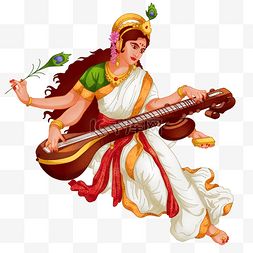 印度知识女神弹琴vasant panchami saras