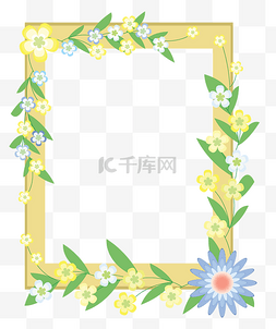 植物画框图片_黄色植物画框
