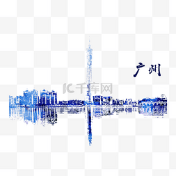 中式建筑房地产图片_手绘水彩城市装饰画