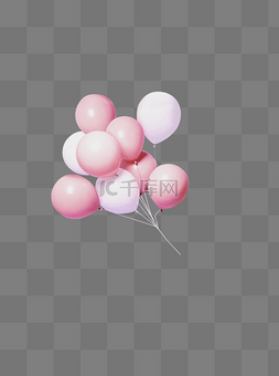 粉红气球气球图片_七夕情人节浪漫气球