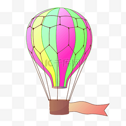 小清新热气球插画