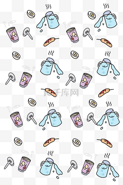 面包食物底纹图片_食物简笔画印花背景