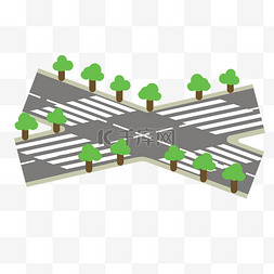 白色斑马线公路插图