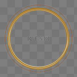 金色圆环线条图片_金色圆环环形立体线条边框