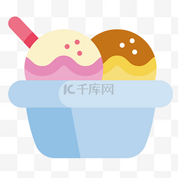 冰淇淋球图片_冷饮冰淇淋球插画