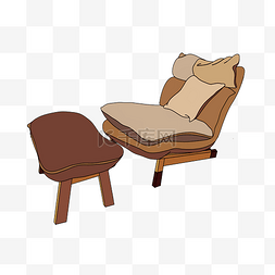 棕色躺椅图片_客厅装修舒适躺椅