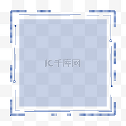 蓝色扫描图片_极简蓝色科技二维码边框