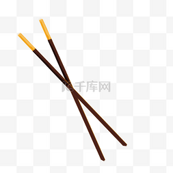 卡通筷子吃饭图片_黑色的筷子免抠图