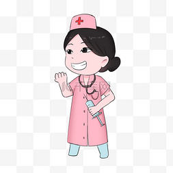 卡通劳动节扁平系职业人物之护士