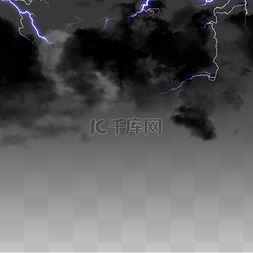 黑云闪电图片_质感闪电效果黑色云层