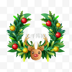 北欧鹿头logo图片_圣诞鹿头装饰