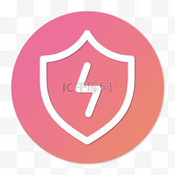 矢量图标icon渐变图片_彩色渐变圆形安全盾牌icon图标