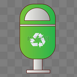 绿色环保矢量图片_绿色卡通手绘环保垃圾桶