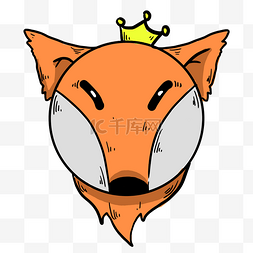 金色皇冠插画图片_橙色创意狐狸与安娜苏