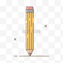 卡通儿童用品手绘图片_文具用品矢量黄色铅笔