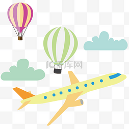 气球飞行图片_飞行的卡通飞机